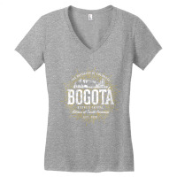 Womens Colombia Vintage Style Retro Bogotá V Neck Women's V-neck T-shirt | Artistshot