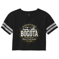 Womens Colombia Vintage Style Retro Bogotá V Neck Scorecard Crop Tee | Artistshot