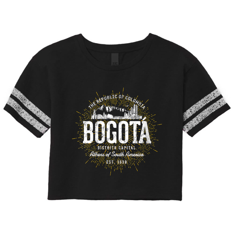 Womens Colombia Vintage Style Retro Bogotá V Neck Scorecard Crop Tee by qadina | Artistshot