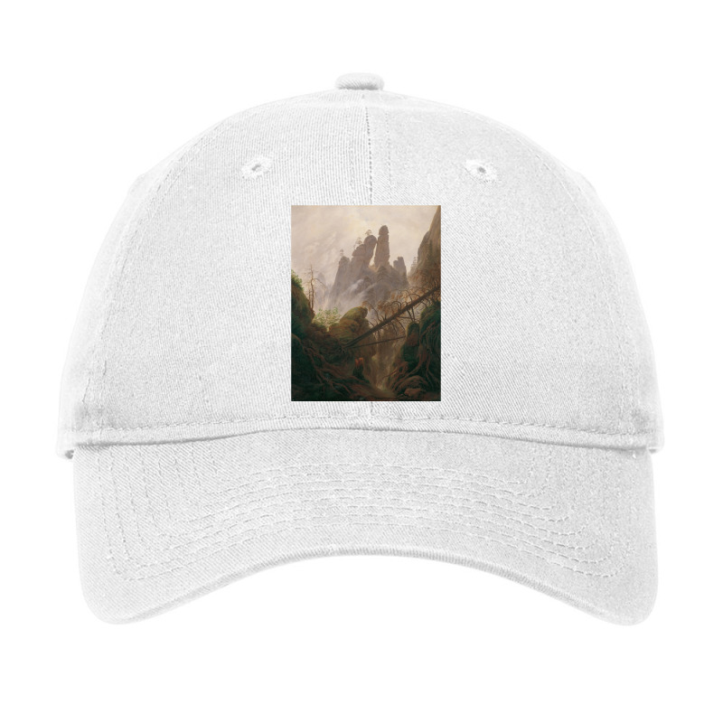 Caspar David Friedrich   Rocky Ravine In The Elbe Adjustable Cap by muttygleberp | Artistshot