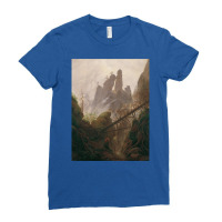 Caspar David Friedrich   Rocky Ravine In The Elbe Ladies Fitted T-shirt | Artistshot