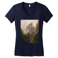 Caspar David Friedrich   Rocky Ravine In The Elbe Women's V-neck T-shirt | Artistshot