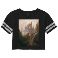 Caspar David Friedrich   Rocky Ravine In The Elbe Scorecard Crop Tee | Artistshot