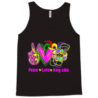 Peace Love King Cake Funny Mardi Gras Festival Par Tank Top | Artistshot