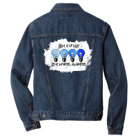 Light It Up Blue Autism Awareness Present Autism Mom Teacher T Shirt Men Denim Jacket | Artistshot