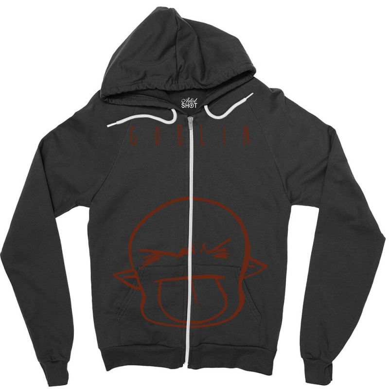 Cute Chibi Bleh Goblin Outline Zipper Hoodie | Artistshot