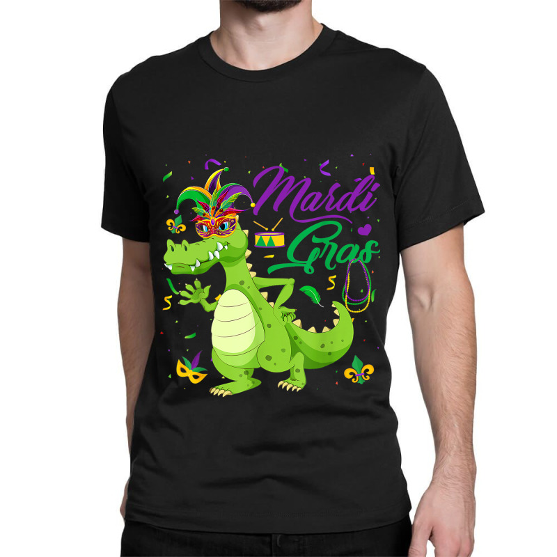 Jester Alligator Beads Mardi Gras Fat Tuesday Para Classic T-shirt by SweetCurl | Artistshot