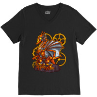 Steampunk Dragon Seahorse Mythical Creature Indust V-neck Tee | Artistshot