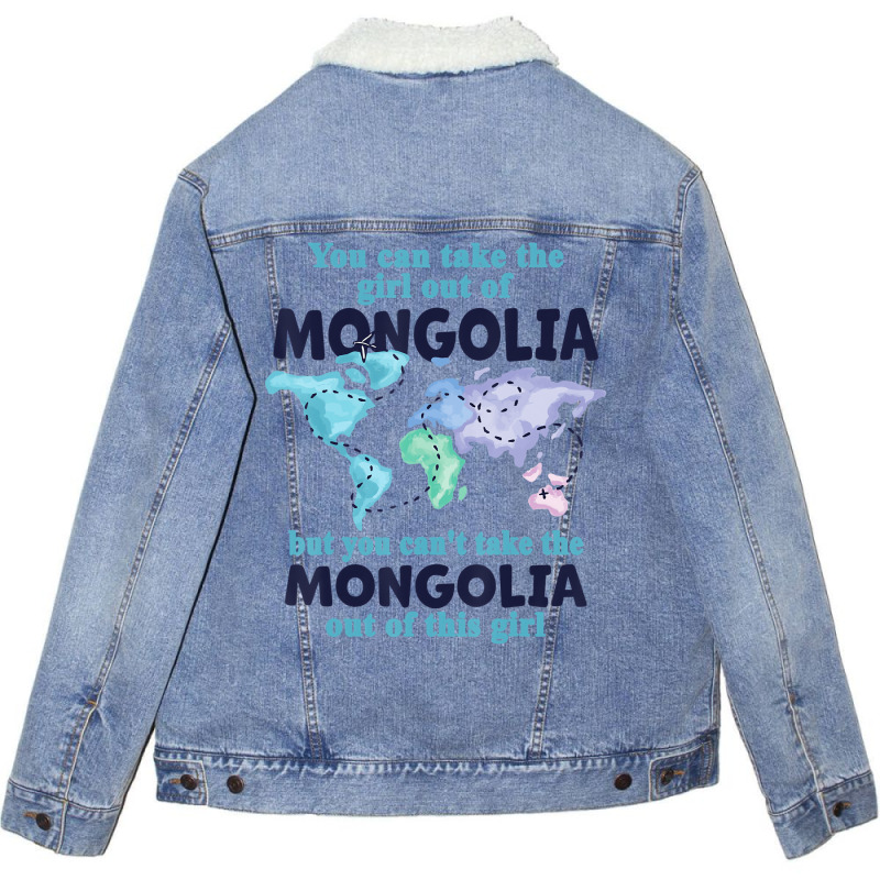 Relocation From Mongolia   Proud Girl From Mongoli Unisex Sherpa-Lined Denim Jacket by gabuya | Artistshot