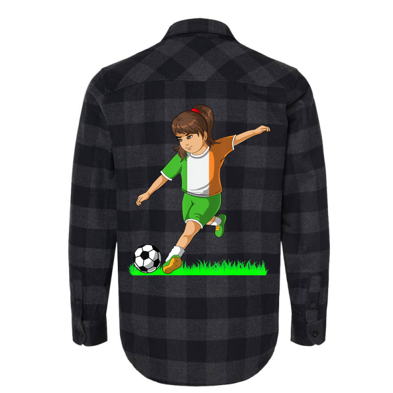 Irish Soccer Girl Ireland Flag Jersey Football Fan Flannel Shirt by bettincam | Artistshot