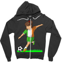 Irish Soccer Girl Ireland Flag Jersey Football Fan Zipper Hoodie | Artistshot