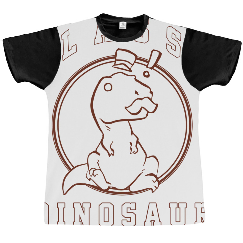 Classy Dinosaur Exclaim Outline Graphic T-shirt | Artistshot