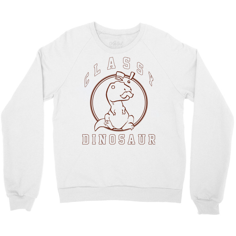 Classy Dinosaur Exclaim Outline Crewneck Sweatshirt | Artistshot