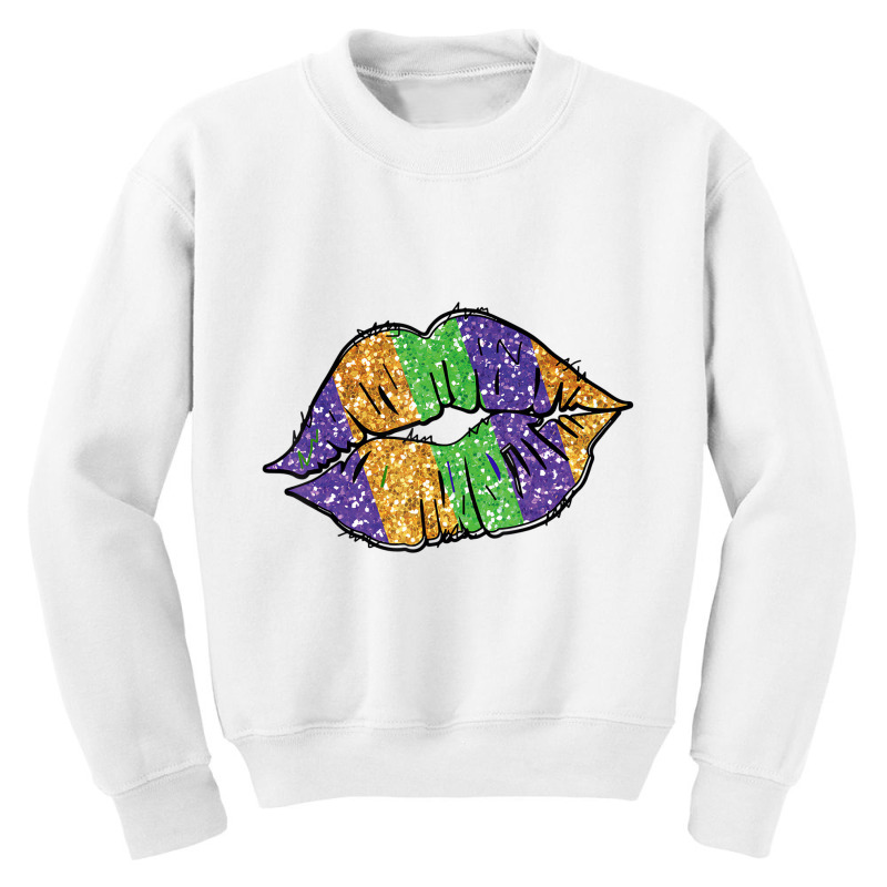 Costume Party Carnival Parade Women Lips Mardi Gra Youth Sweatshirt by scrabeck | Artistshot