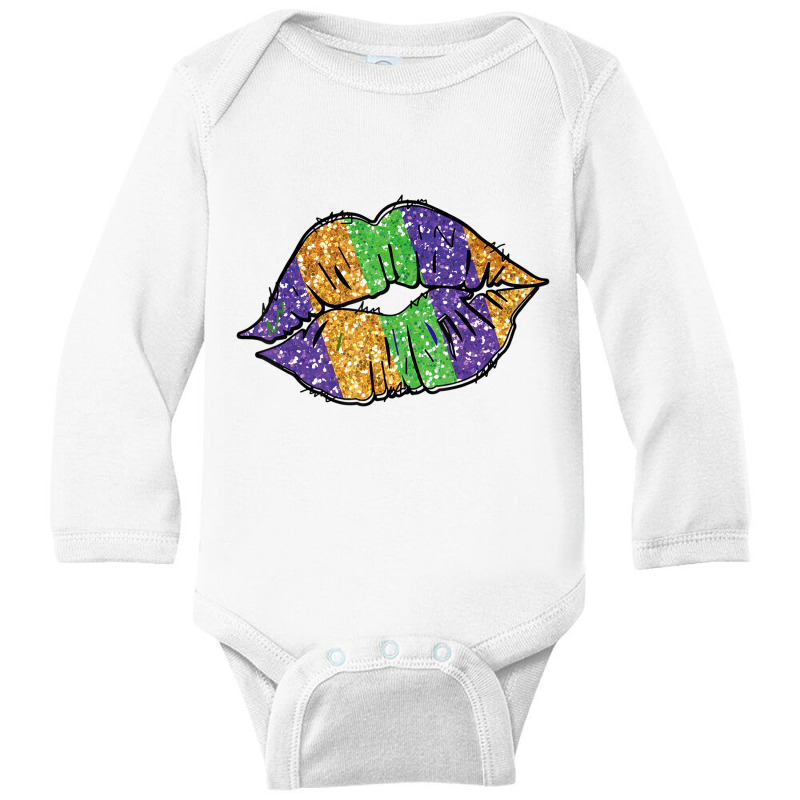 Costume Party Carnival Parade Women Lips Mardi Gra Long Sleeve Baby Bodysuit by scrabeck | Artistshot