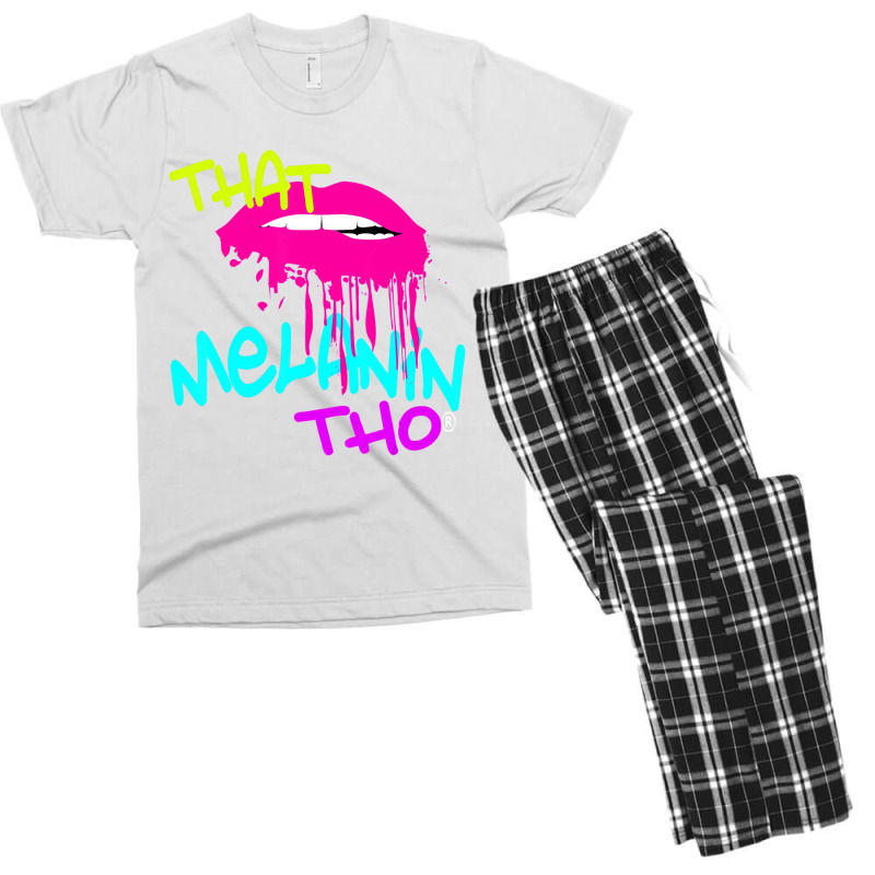 That Melanin Tho Dripping Kiss Melanin Bright Colo Men's T-shirt Pajama Set | Artistshot