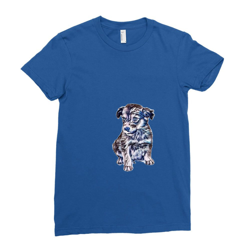 An Eight Week Old Puppy Looki Ladies Fitted T-Shirt by Kemnabi | Artistshot