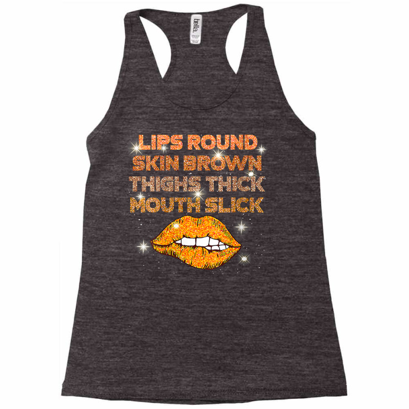 Womens Lips Round Skin Brown Thighs Thick Mouth Sl Racerback Tank | Artistshot