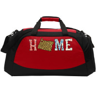 Home State Oregon Map With Floral Pattern And Leopard Texture Active Duffel | Artistshot