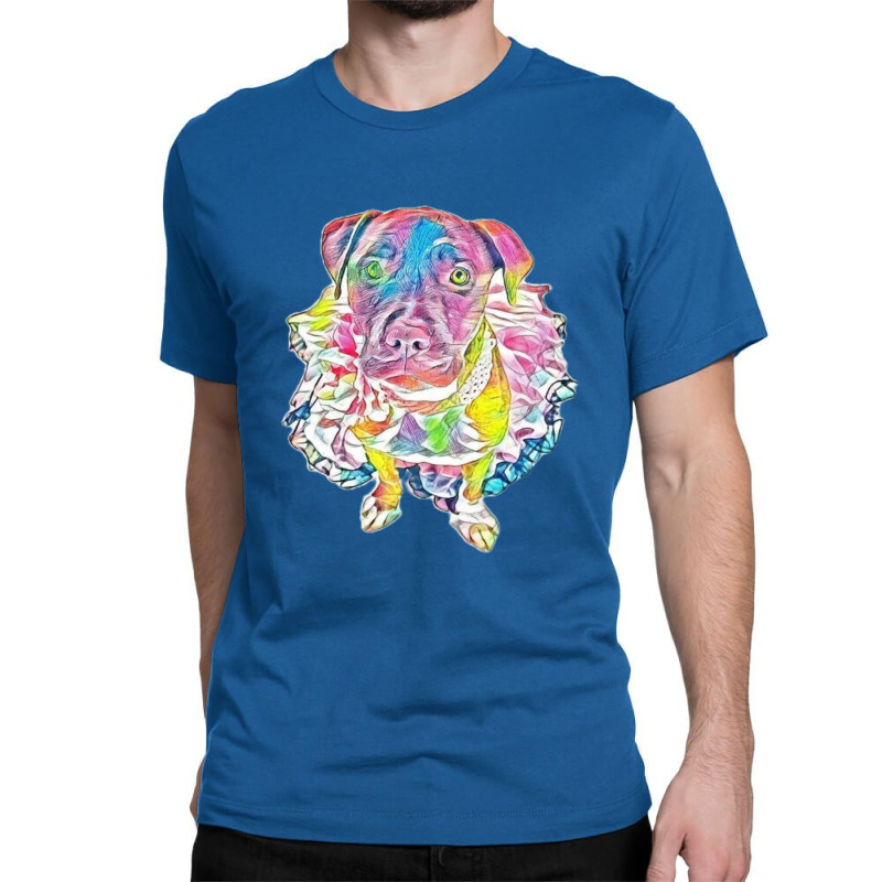 Pit Bull Dog Isolated On Whit Classic T-shirt by Kemnabi | Artistshot