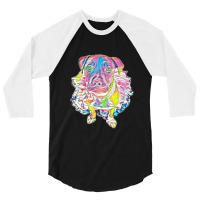 Pit Bull Dog Isolated On Whit 3/4 Sleeve Shirt | Artistshot