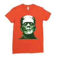 3d Printed Retro Frankenstein Glitch Remix Graphic Ladies Fitted T-shirt | Artistshot