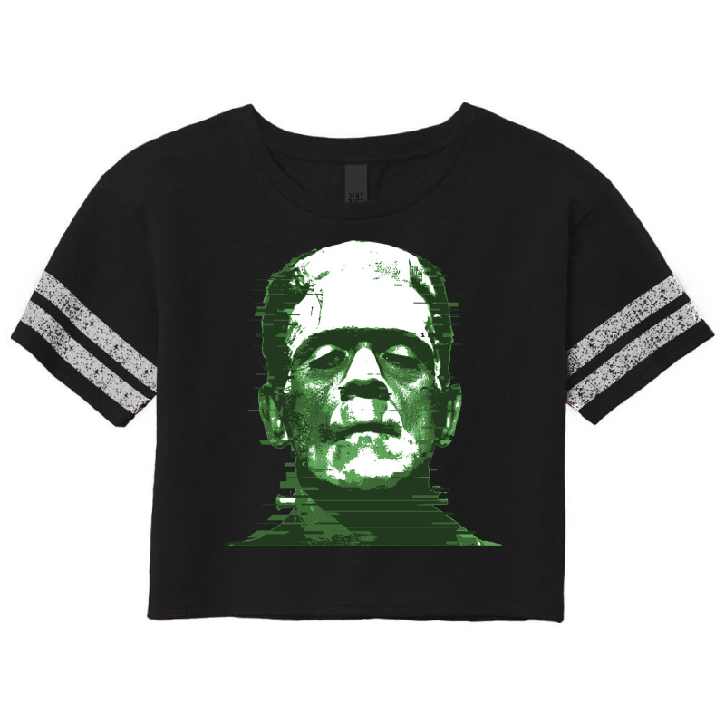 3d Printed Retro Frankenstein Glitch Remix Graphic Scorecard Crop Tee by mandilliibeko | Artistshot