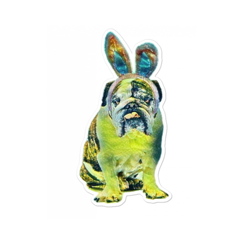 English Bulldog Sitting Again Sticker | Artistshot