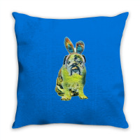 English Bulldog Sitting Again Throw Pillow | Artistshot