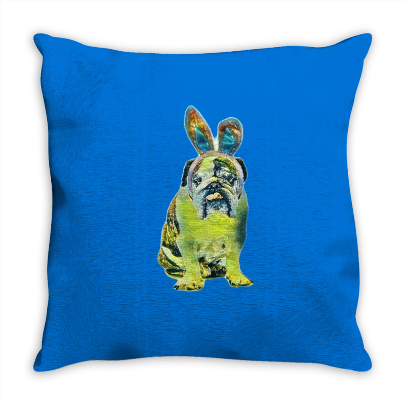 English Bulldog Sitting Again Throw Pillow | Artistshot