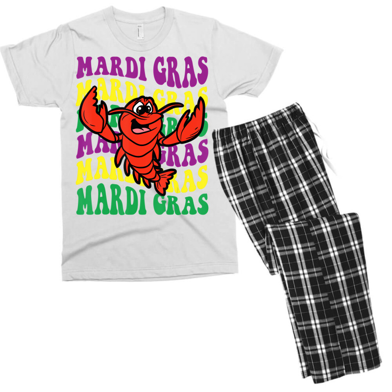 Crawfish Mardi Gras Retro Mudbug Carnival Parade C Men's T-shirt Pajama Set by scrabeck | Artistshot