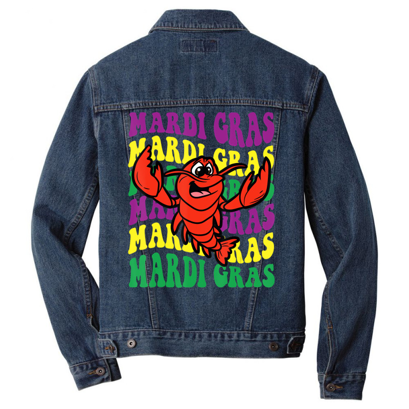 Crawfish Mardi Gras Retro Mudbug Carnival Parade C Men Denim Jacket by scrabeck | Artistshot