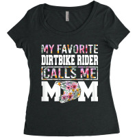 Womens My Favorite Dirt Bike Rider Calls Me Mom Fu Women's Triblend Scoop T-shirt | Artistshot