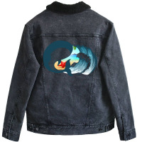 Ocean Heart Unisex Sherpa-lined Denim Jacket | Artistshot