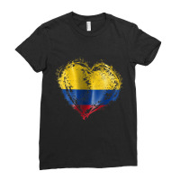 Hispanic Heritage Colombia Flag Heartbeat Colombia Ladies Fitted T-shirt | Artistshot