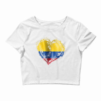 Hispanic Heritage Colombia Flag Heartbeat Colombia Crop Top | Artistshot