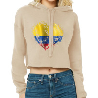 Hispanic Heritage Colombia Flag Heartbeat Colombia Cropped Hoodie | Artistshot