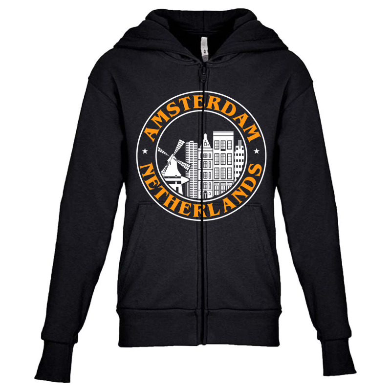 Holland Amsterdam Skyline Amsterdam Netherlands T Youth Zipper Hoodie | Artistshot