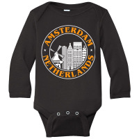 Holland Amsterdam Skyline Amsterdam Netherlands T Long Sleeve Baby Bodysuit | Artistshot