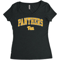 Pittsburgh Panthers Arch Over Black Officially Lic Women's Triblend Scoop T-shirt | Artistshot