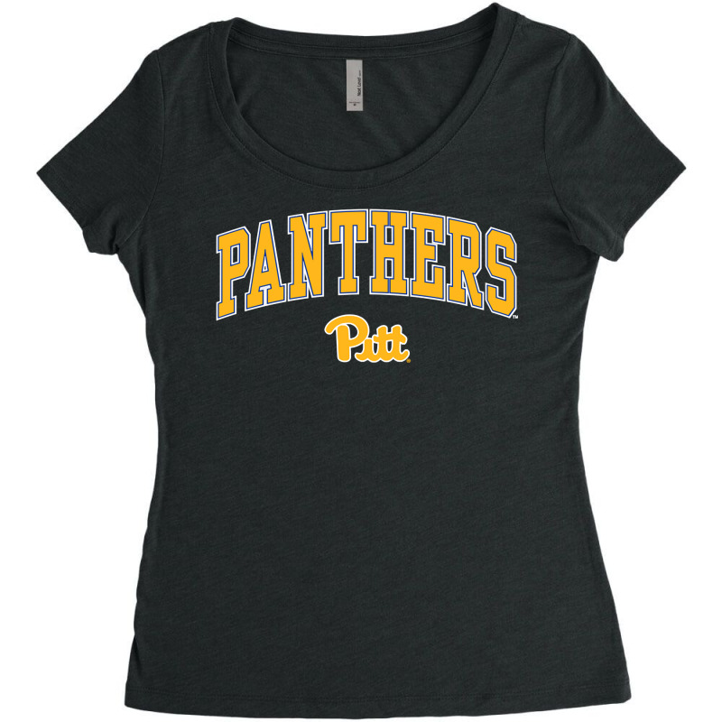 Pittsburgh Panthers Arch Over Black Officially Lic Women's Triblend Scoop T-shirt by coyagota | Artistshot