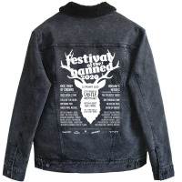 Festival Of The Banned 2020   Dark Theme 18 Unisex Sherpa-lined Denim Jacket | Artistshot