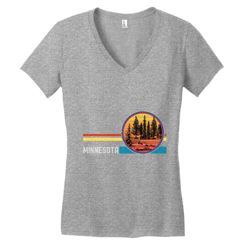 Retro Vintage Minnesota Mn 80s Lake Forest Mountai Women's V-Neck T-Shirt by saterseim | Artistshot