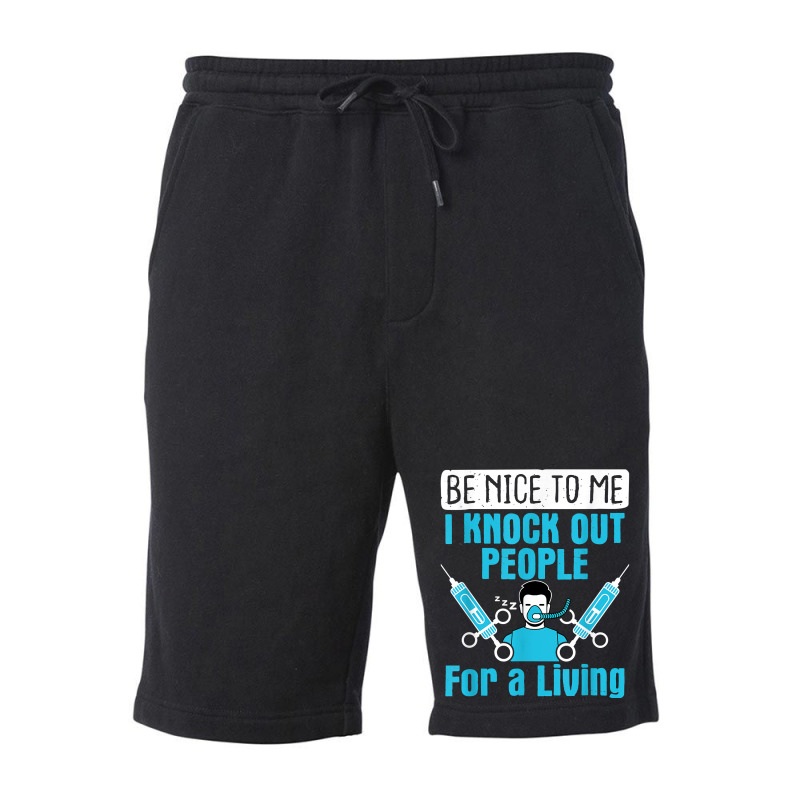 Nurse Anesthetist I Knock Out People Crna Anesthes Fleece Short | Artistshot