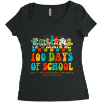 Happy 100th Day Of School Teachers Brighter Smarte Women's Triblend Scoop T-shirt | Artistshot