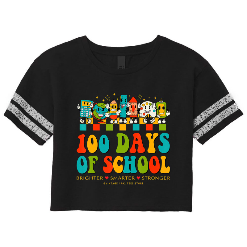 Happy 100th Day Of School Teachers Brighter Smarte Scorecard Crop Tee by mauthe | Artistshot