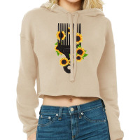 Afro Comb Sunflowers Cropped Hoodie | Artistshot