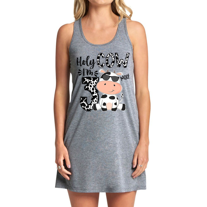 Holy Cow I'm 3 Birthday Boy 3rd Cow Farm Animals B Tank Dress by mogakino | Artistshot