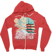 Cloudy Mount Fuji Zipper Hoodie | Artistshot