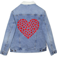 Womens Valentines Day Shirt Love Heart Graphic Tee Unisex Sherpa-lined Denim Jacket | Artistshot